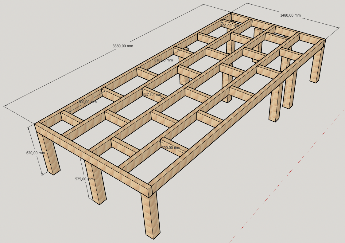 plan de la structure de l'estrade